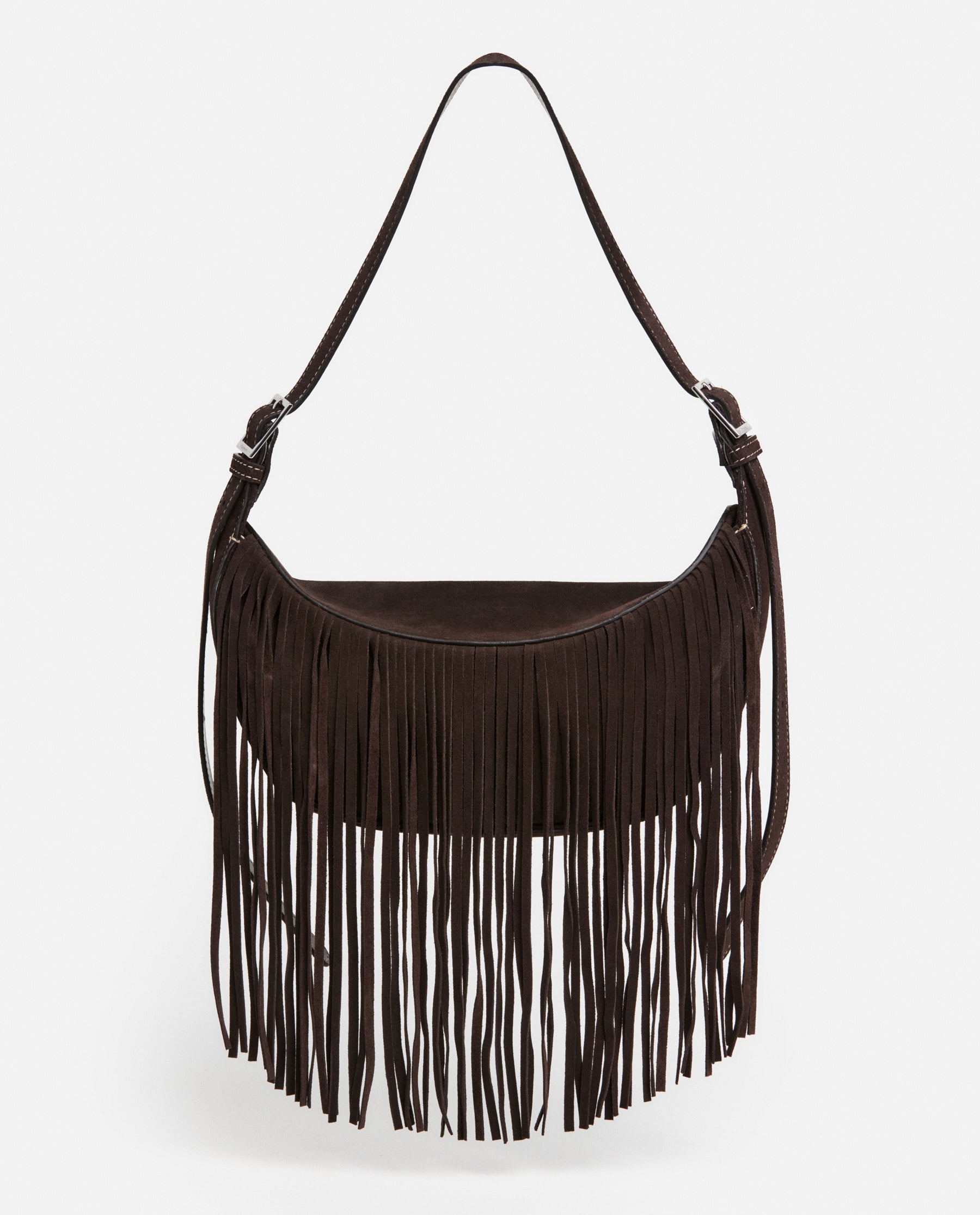 Ivy Cross Shoulder Bag Suede Chocolate