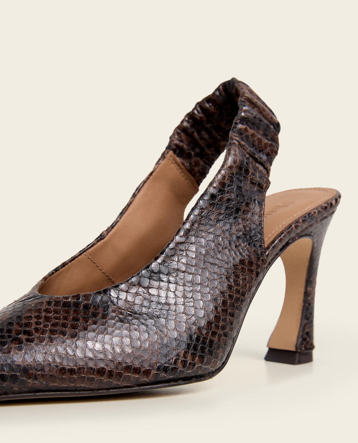 Lilian Snake Leather Chocolate