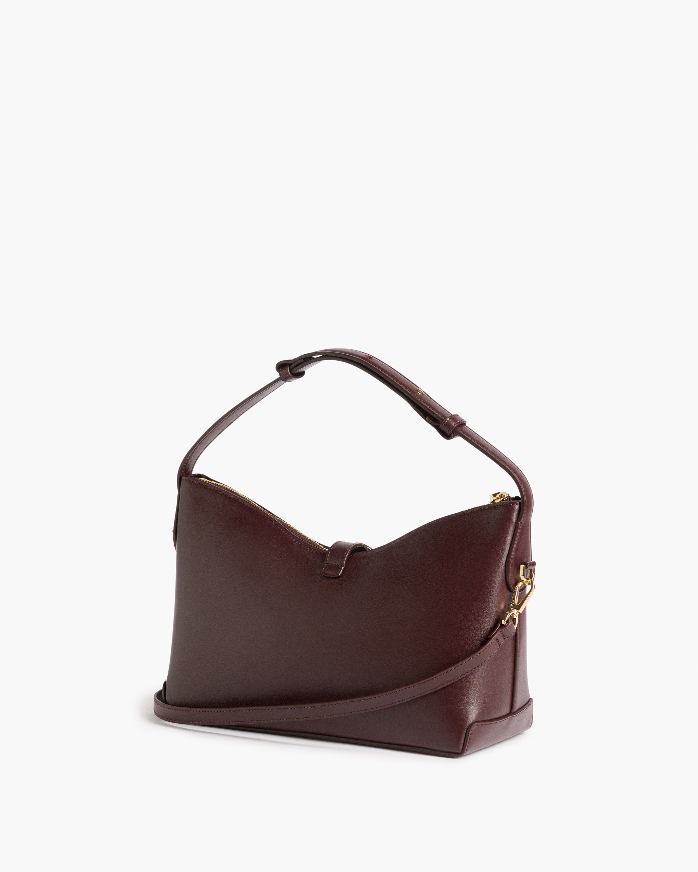 Gaia Ornament Handbag Leather Burgundy