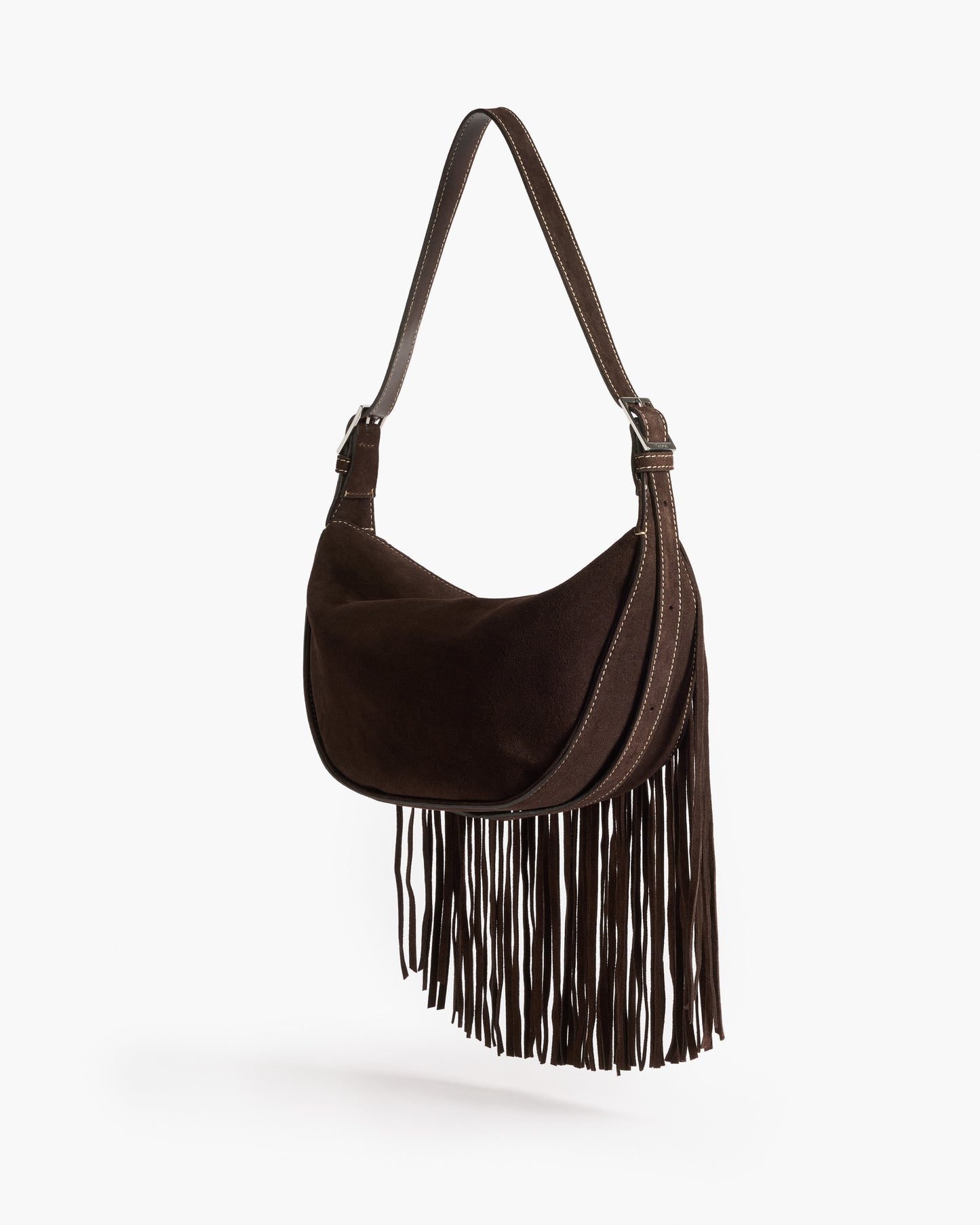 Ivy Cross Shoulder Bag Suede Chocolate