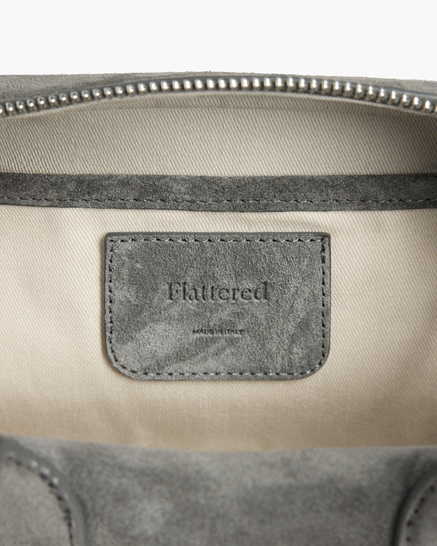 Laci Mini Bowler Bag Suede Stone Grey