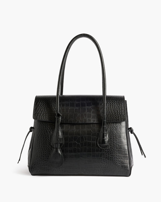 Lydia Office Bag Leather Croco Black 0029 1
