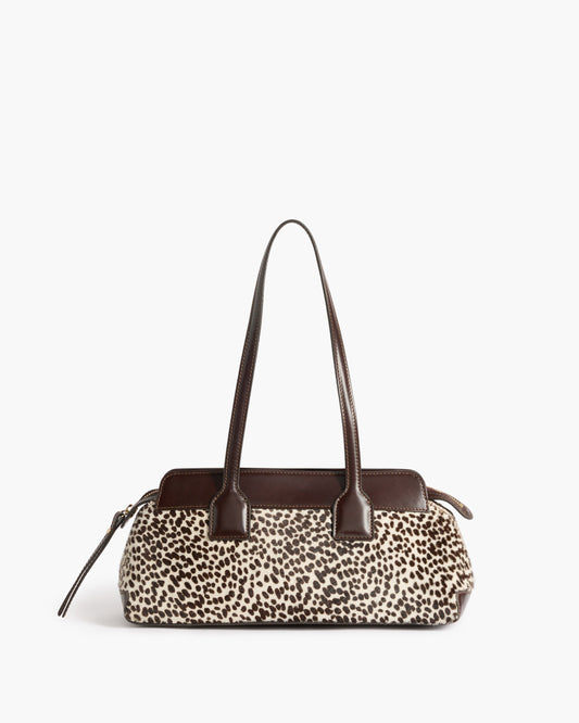 Greta Shoulder bag Leather Hair Chocolate Dot
