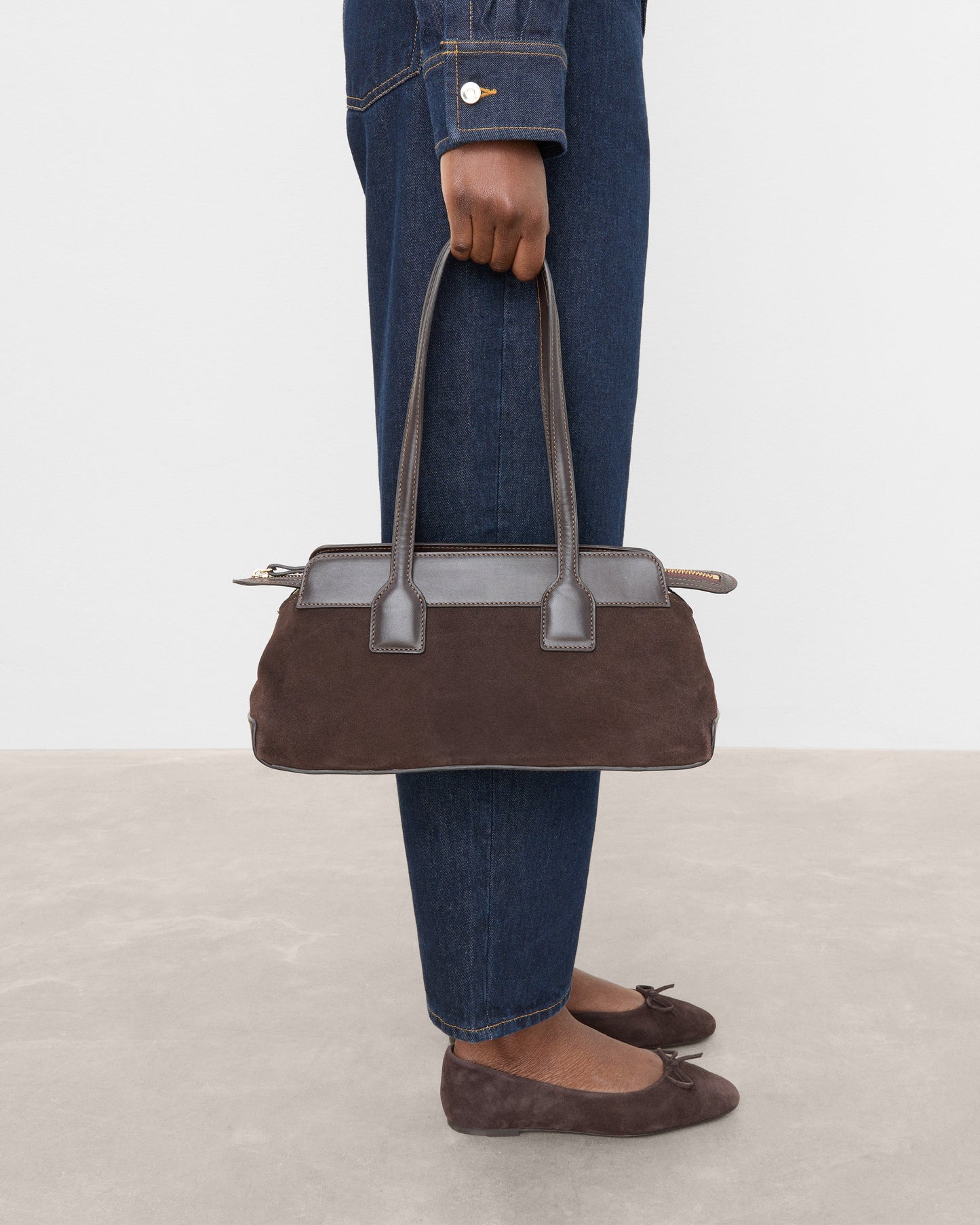 Greta Shoulder bag Suede Chocolate